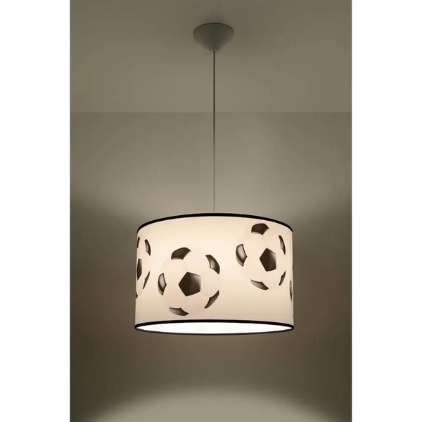 Zwisająca lampa Piłka SL.1425 Sollux dla chłopca czarna biała