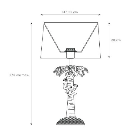 Dekoracyjna LAMPA biurkowa EXTRAVAGANZA COCONUT 10505/81/02 Lucide abażurowa LAMPKA orientalna na stół małpki zielone złote