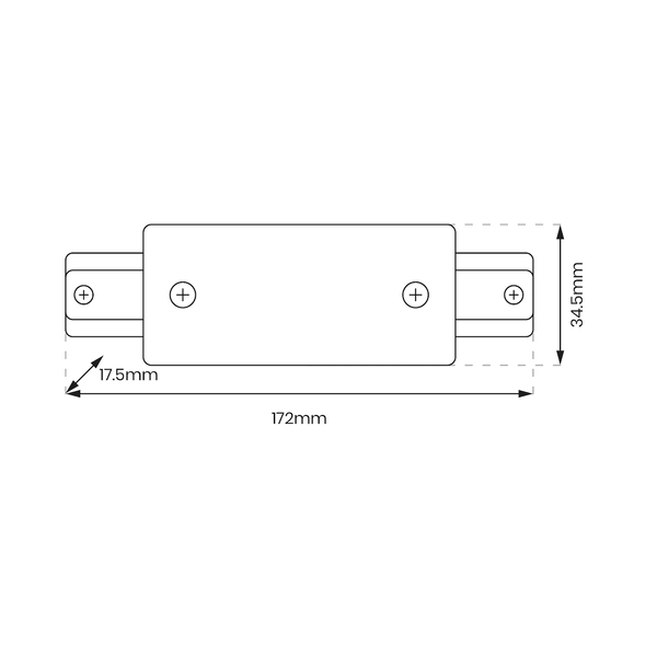 Łącznik prosty do szyn 1-faz + zasilanie Track Light ML0714 czarne