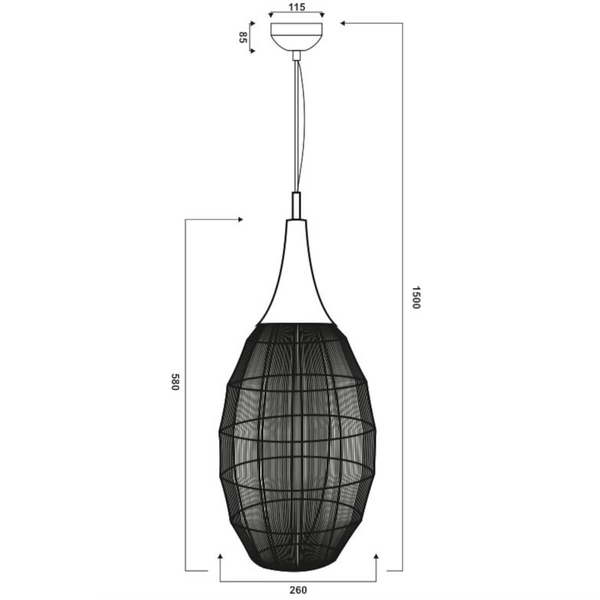 Lampa wisząca do salonu SORAYA 365420132 Trio zwis klatka czarny