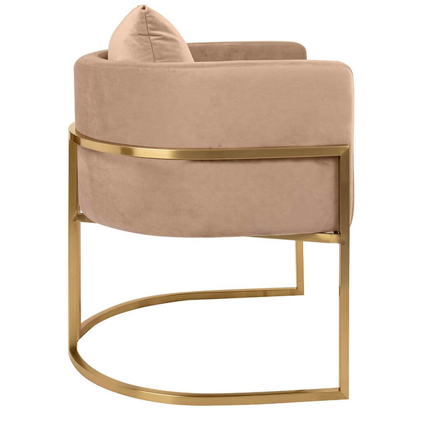 Wypoczynkowy fotel do salonu Chloe Velvet MSE011000303.V13 khaki złoty