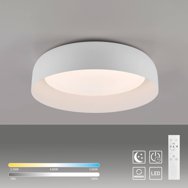 Okrągły plafon Osko 14215-16 Just Light LED 27,5W 2700-5000K biały