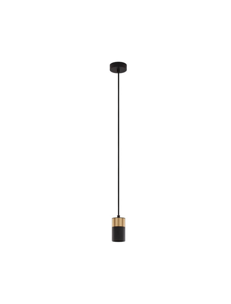 Nowoczesna lampa wisząca Cayes okrągły zwis czarny złoty