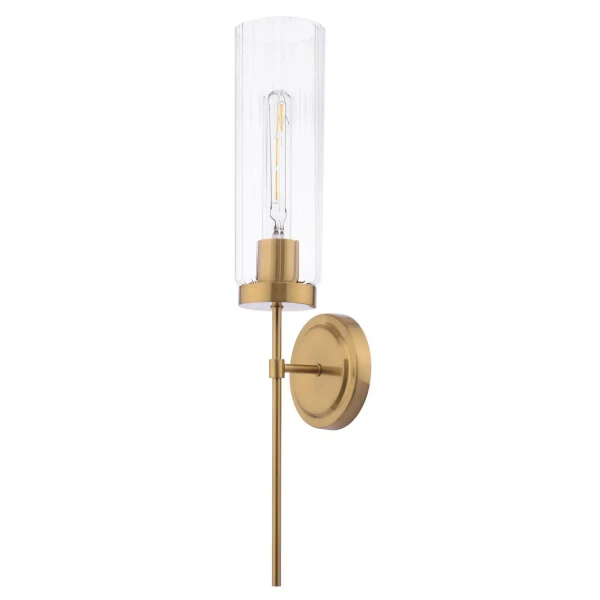 Kinkiet ścienny szklany Jodelle JOD0763 tuba polerowany brąz