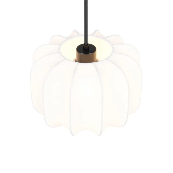Materiałowa lampa wisząca MADELINE R31971001 do salonu czarny biały