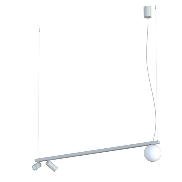 Zwisowa lampa do sypialni Fourty 11450 okrągła szklana tubki jedwabisty szary