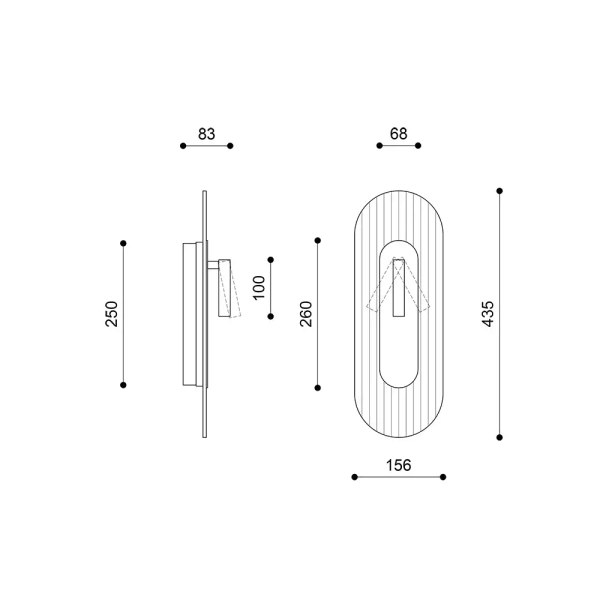 Ledowy kinkiet na ścianę Riflo RIWC64002 LED 3W 3000K burgundowy
