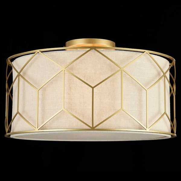 Plafon LAMPA sufitowa MESSINA H223-PL-03-G Maytoni abażurowa OPRAWA plafoniera okrągła złota beżowa