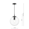 Kulista lampa wisząca Ripple SP72-RIP8808 szklana kula czarny przezroczysty