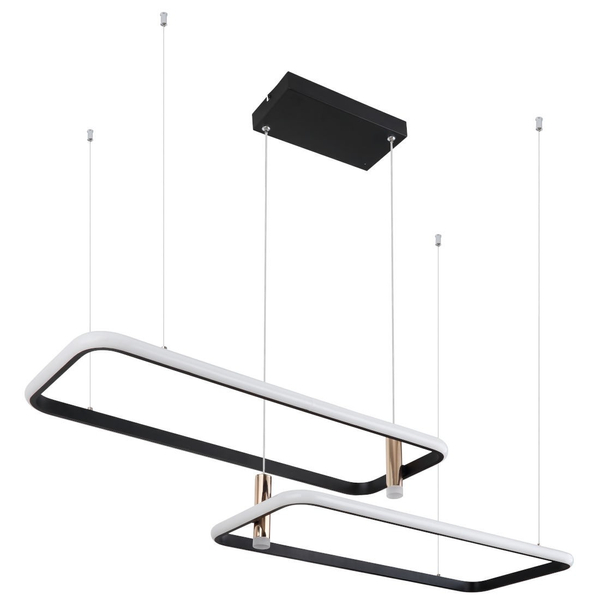 Geometryczna LAMPA wisząca COCO 67301H1 Globo prostokątna zwis LED 55W 2700K - 6000K do salonu złoty