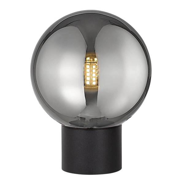 Kulista lampka stołowa Arcturus T0454-01A-P7FZ Zumaline przydymiony czarny