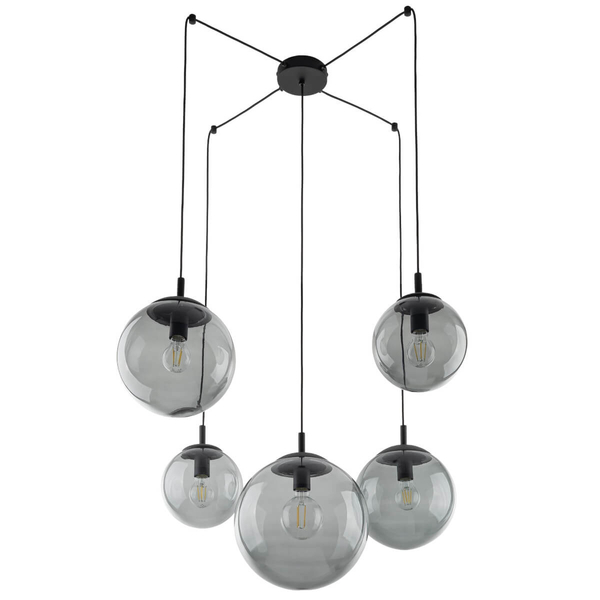 Zwisająca lampa kaskadowa Esme 5382 pająk bubble grafitowa czarna