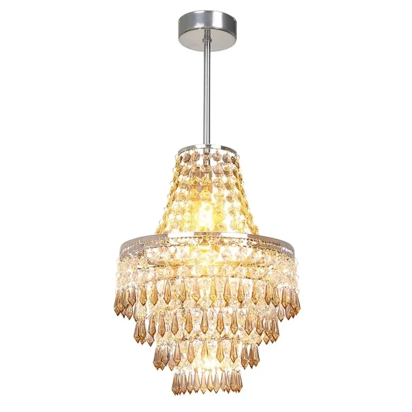 Kaskadowa lampa wisząca Gemma MLP1587 do salonu kryształowa srebrny