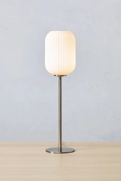 Szklana lampa na stół Cava 108561 Markslojd szklany klosz biały nikiel