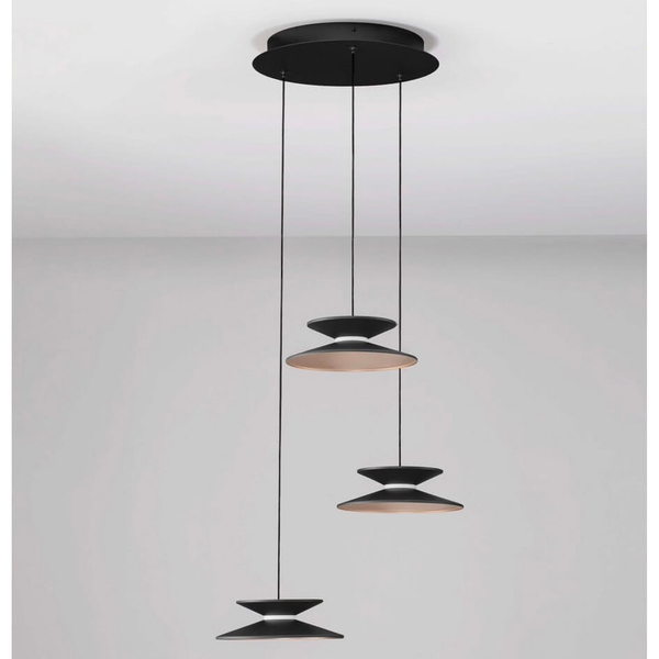 Kaskadowa lampa wisząca GUANAY LE44742 LED 14W 3000K czarna złota