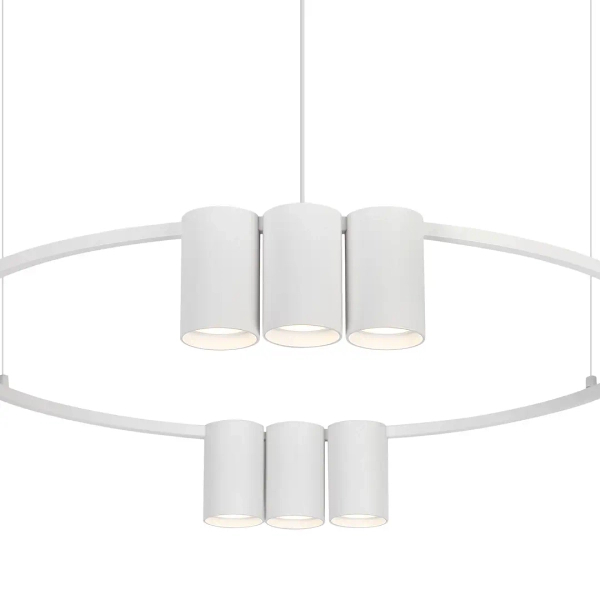 Metalowa lampa wisząca GENESIS ML0374 pierścień tuby białe