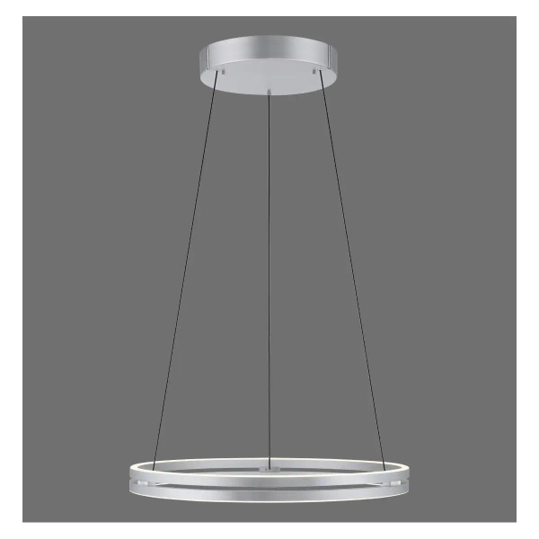 Lampa wisząca PUREE-LOOP srebrna pierścieniowa LED 53W 2700-5000K ring zmienna barwa 2551-95