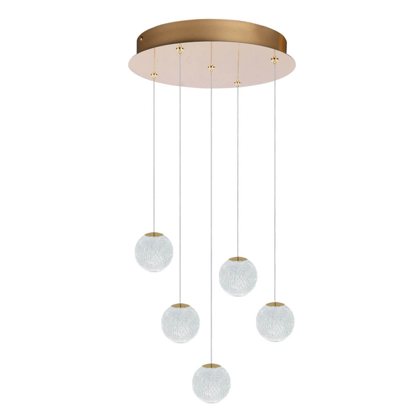 Lampa wisząca kaskada EDEM AZ6018 Azzardo LED 21W 3000K szklana złota