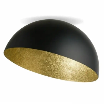 Minimalistyczny plafon sufitowy 23257 misa półokrągły złoty czarny