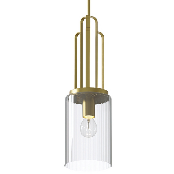 Zwisowa lampa QN-KIMROSE-MP-BNB klosz tuba mosiądz