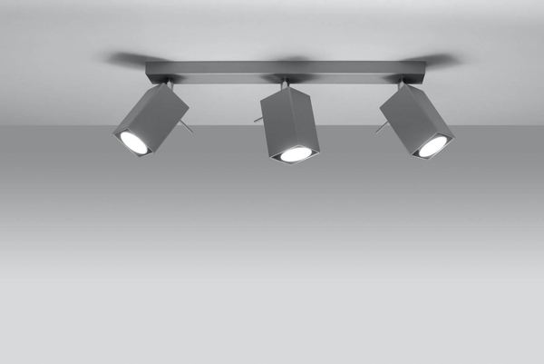 LAMPA sufitowa SL.0457 metalowa OPRAWA listwa regulowane reflektorki szara
