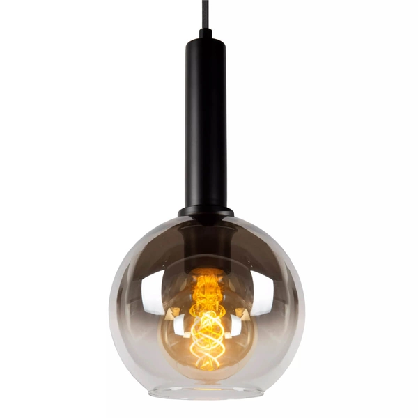 Wisząca lampa loftowa Marius kaskada czarna przydymiona