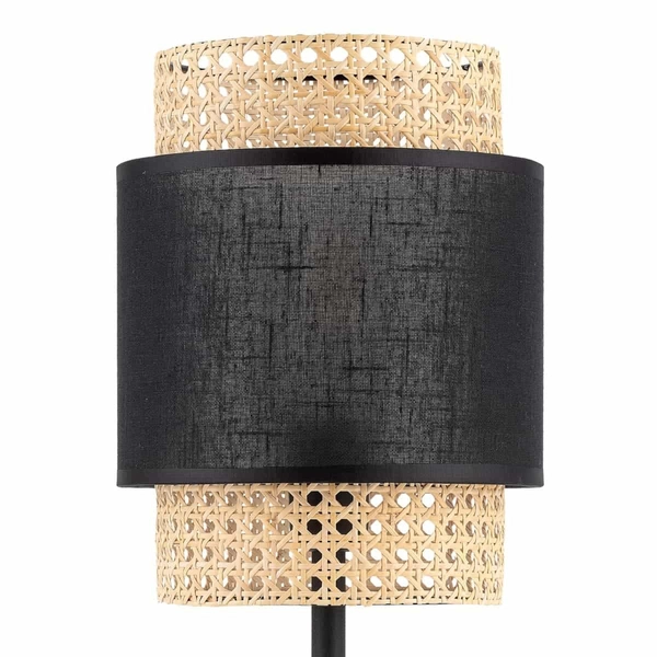 Ażurowa lampka nocna Boho 5567 TK Lighting ratanowa czarna słomkowa