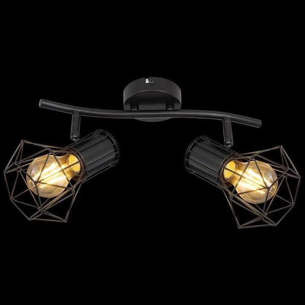 Industrialna LAMPA sufitowa PRISKA 54017-2 Globo metalowa OPRAWA plafon druciane klatki regulowane czarne