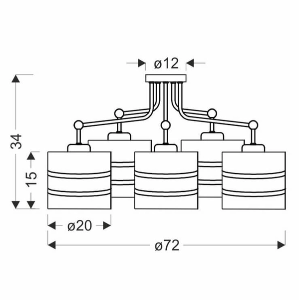 Sufitowa lampa nowoczesna Andy 35-06158 Candellux pająk czarny złoty
