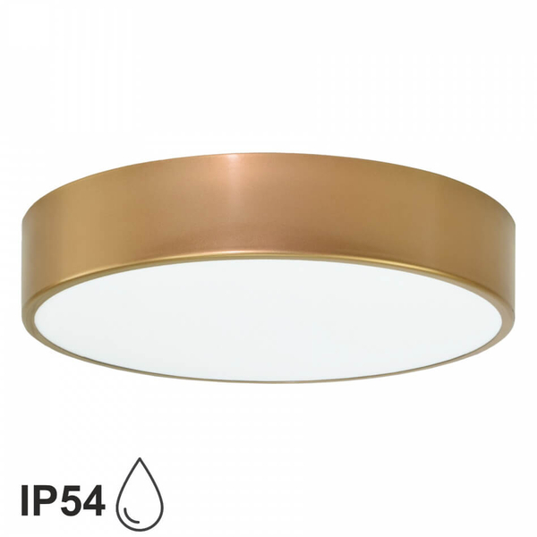 Okrągła lampa sufitowa 137623621245 natynkowa tarasowa IP54 złota
