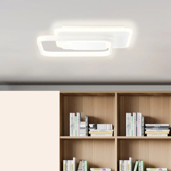 Plafon do sypialni Geron G97128/05 LED 24W 3000K kwadratowy biały