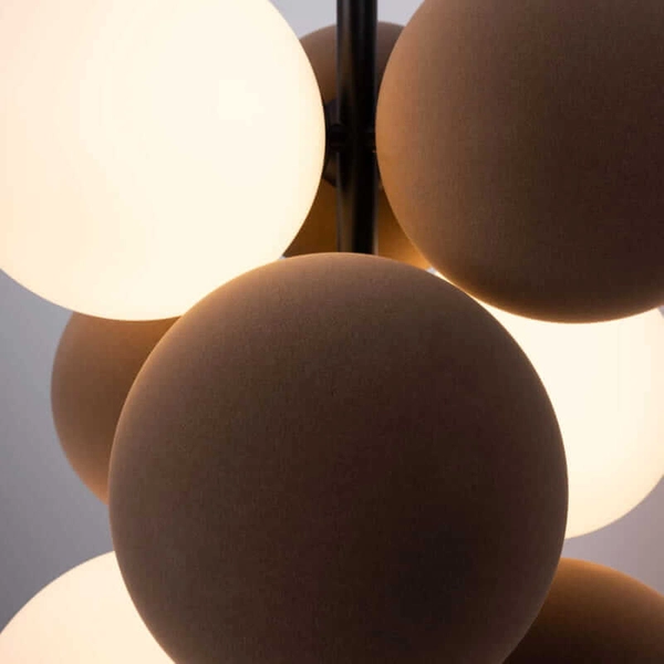 Zwisowa lampa kulista Vino ABR-GRAPPA--B Abruzzo molekuły szare białe