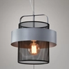 Wisząca lampa industrialna FIBA 31-78506 ażurowa tuba loft czarna srebrna