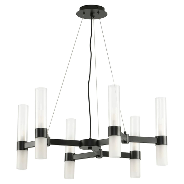 Żyrandol do jadalni Candela DN1505-6 black Step wielopunktowy tuby czarny