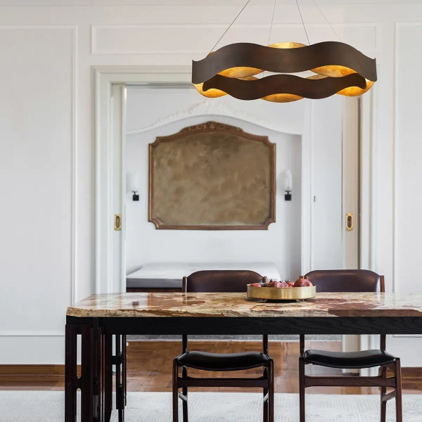 Lampa wisząca Vaughan QN-VAUGHAN-P-L-BRZ-GD LED 105W 3000K brązowa złota