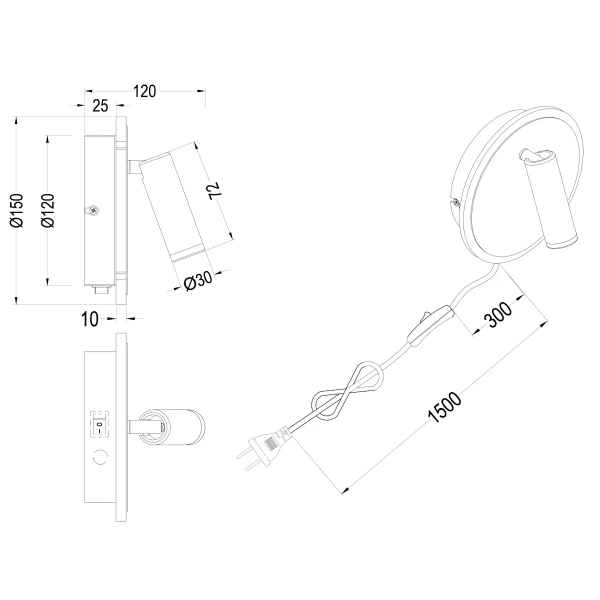 Ścienna lampa z regulacją Jordan 229210231 Trio LED 5W 3000K biała