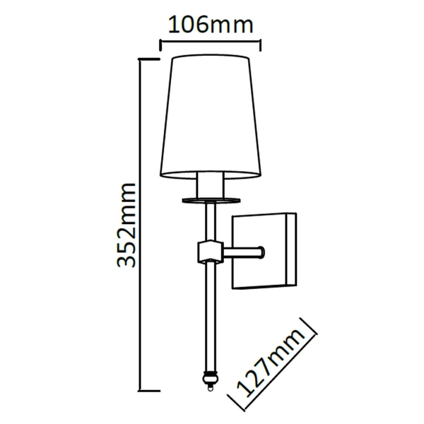 Kinkiet LAMPA ścienna CASOLI LP-2118/1W PATYNA Light Prestige klasyczna OPRAWA abażurowa patyna kremowa