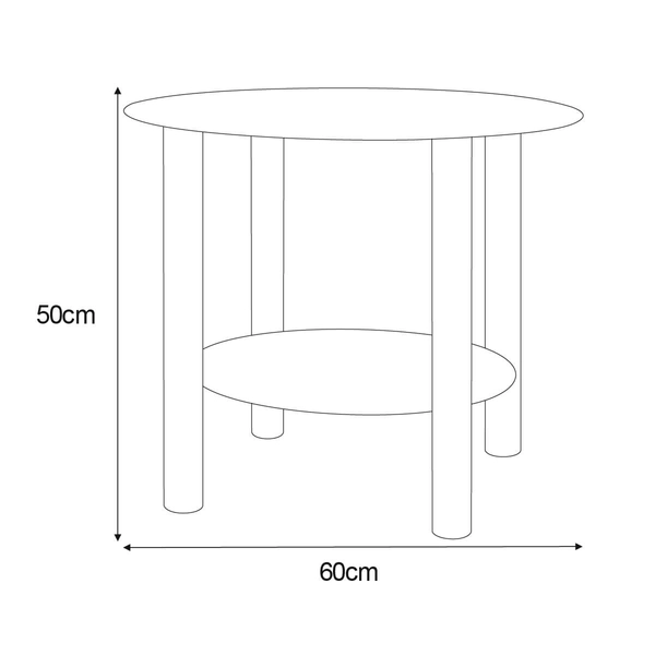 Okrągły kawowy stolik Kaja Home KS-09 STOLIK Kaja do salonu metalowy czarny
