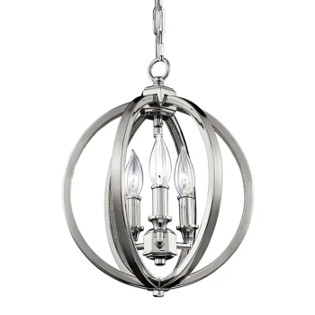 LAMPA wisząca Corinne FE-CORINNE-3P-S Elstead FEISS świecznikowa OPRAWA pałacowy ZWIS na łańcuchu metalowa klatka nikiel