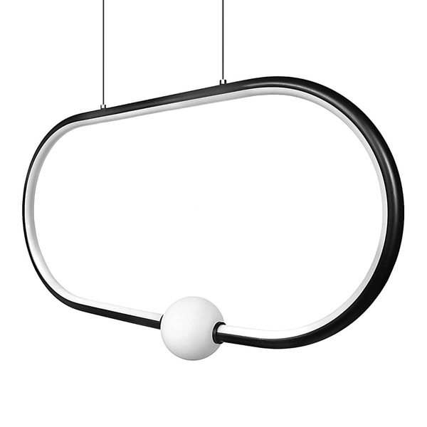 Lampa zwisająca do jadalni 595 Domeno LED 48W 4000K owalna czarna