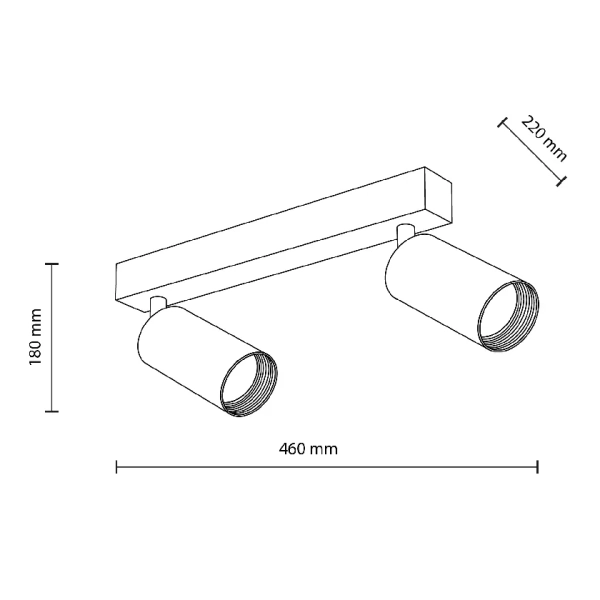 Podwójna lampa sufitowa Amis 10795 do jadalni metalowy biały złoty