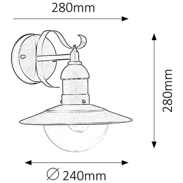 Elewacyjna LAMPA zewnętrzna OSLO 8682 Rabalux metalowa OPRAWA kopuła ścienna industrialna IP44 zielona przezroczysta