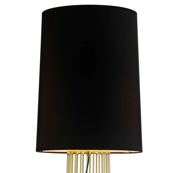 Lampa stojąca Filo MF1235 Step druciana z abażurem czarna złota