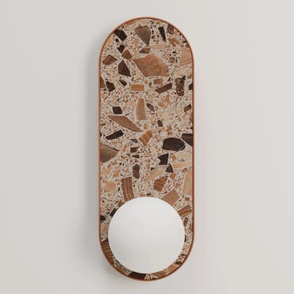 Łazienkowa lampa ścienna LEGRA 21408115 okrągła IP44 biała brązowa