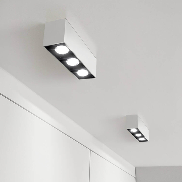 Prostokątna lampa sufitowa 1056 Domeno LED 9W 4000K do salonu biała