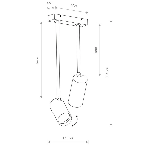 Spot lampa sufitowa Mono 7730 metalowa oprawa nowoczesna czarna