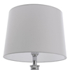 Klasyczna lampa stołowa Charlotte T01332CH-WH Cosmolight metal tkanina srebrna biała