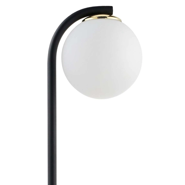 Stojąca LAMPA dekoracyjna BOTANICA 40851105 Kaspa podłogowa OPRAWA metalowa doniczka szklana kula ball czarna