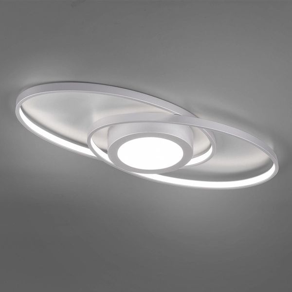 Srebrna lampa sufitowa Galaxy LED 27W 3000K nowoczesna nad łóżko