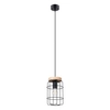 Loftowa lampa wisząca Gotto SL.1263 druciana cage drewniana czarna